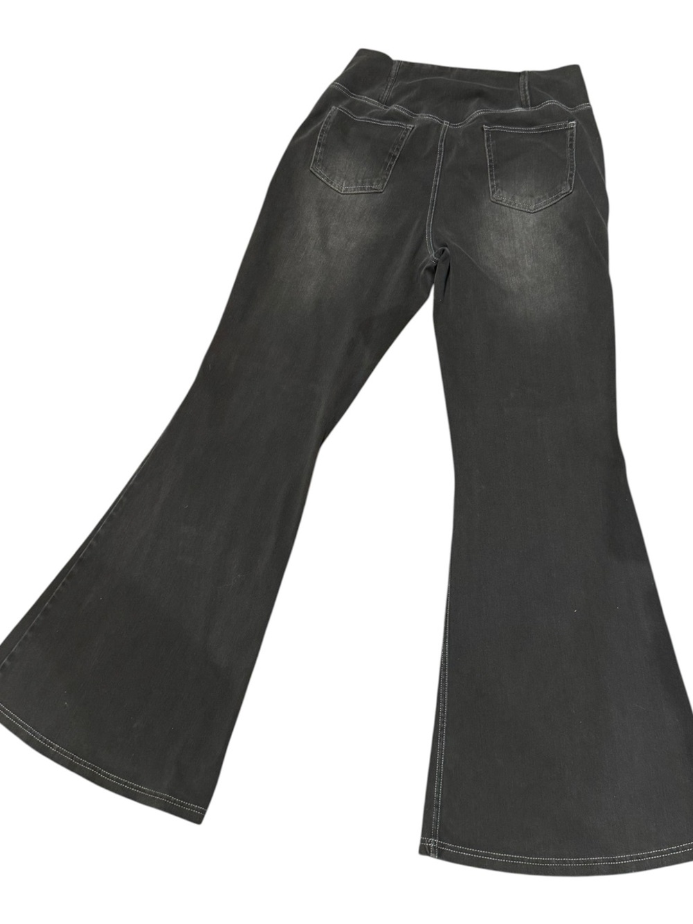 Halara Flex™ High Waisted Crossover Pocket Washed Blk Casual Flare Jeans, size L - Picture 4 of 12